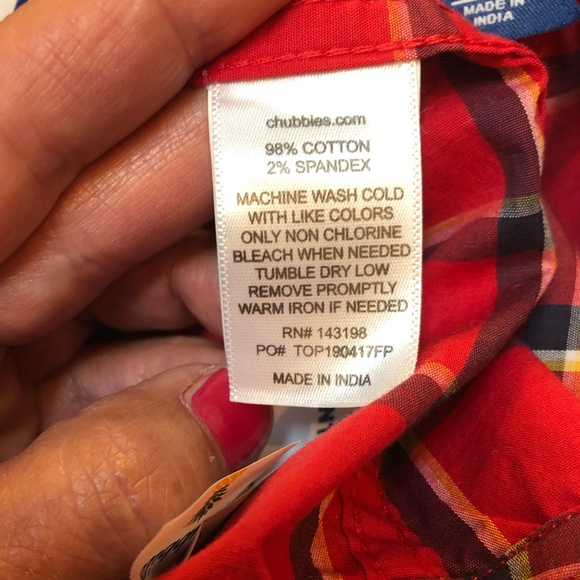 NWT Chubbies The Redemption plaid button down shirt - Picture 2 of 5